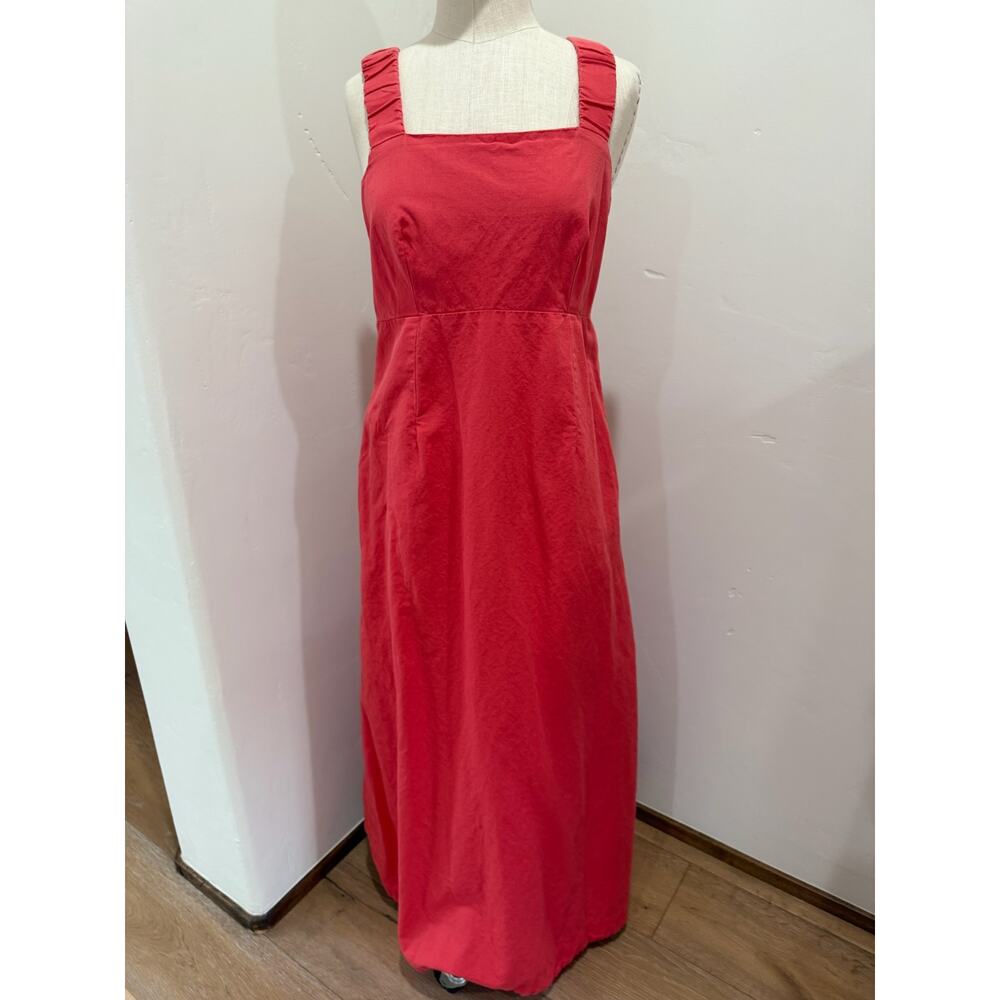 Pact Coastal Maxi Dress Organic Cotton Women's M Coral Pink